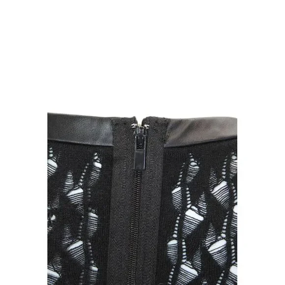 Diane Von Furstenberg Women Black Geometric Sheath Dress Long Sleeve Size S - Picture 4 of 7